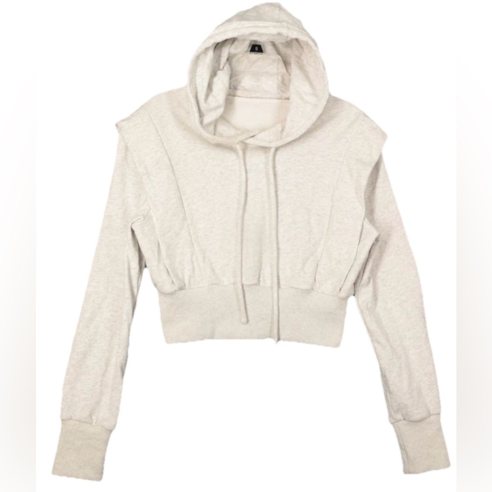 Commense Women's Athleisure Drawstring Hoodie Cotton Sweatshirt Gray Sz Medium